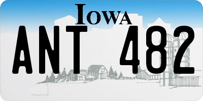 IA license plate ANT482