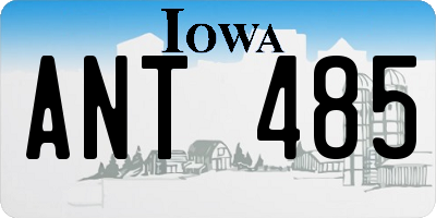 IA license plate ANT485