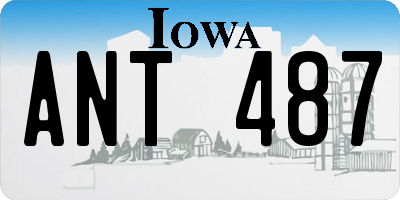 IA license plate ANT487