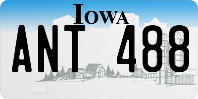 IA license plate ANT488