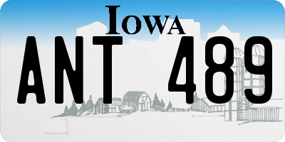 IA license plate ANT489