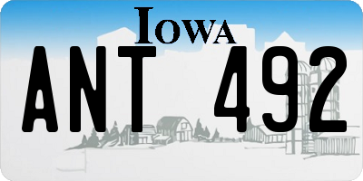 IA license plate ANT492