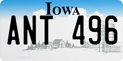 IA license plate ANT496