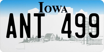 IA license plate ANT499