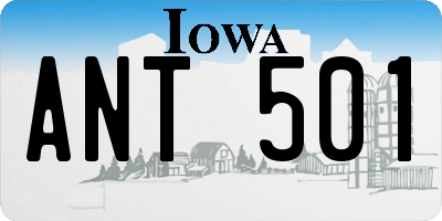 IA license plate ANT501