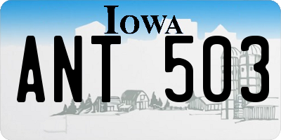 IA license plate ANT503