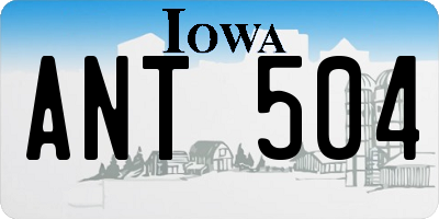 IA license plate ANT504