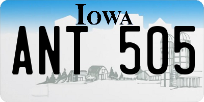 IA license plate ANT505