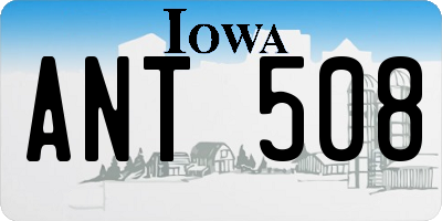 IA license plate ANT508