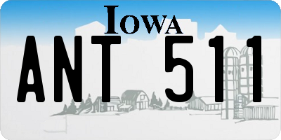 IA license plate ANT511