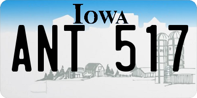 IA license plate ANT517