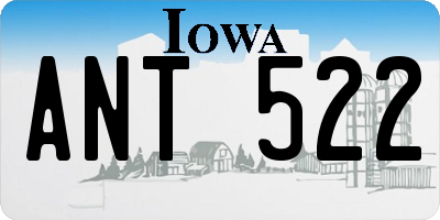 IA license plate ANT522