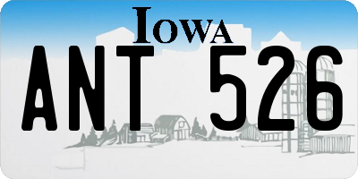 IA license plate ANT526