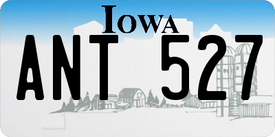 IA license plate ANT527