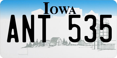 IA license plate ANT535