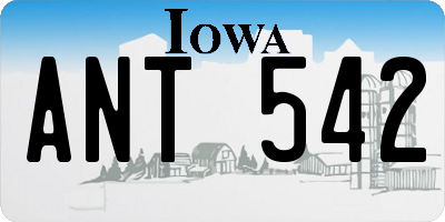 IA license plate ANT542