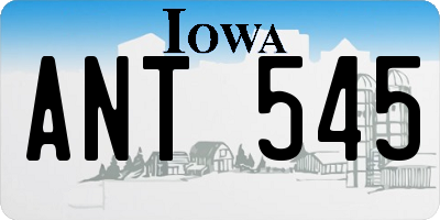 IA license plate ANT545
