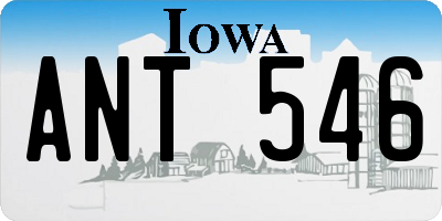 IA license plate ANT546