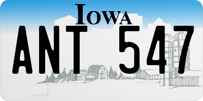 IA license plate ANT547