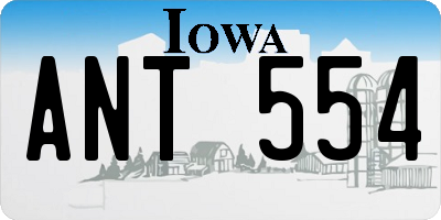 IA license plate ANT554