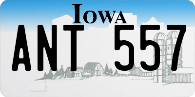 IA license plate ANT557