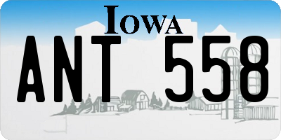 IA license plate ANT558