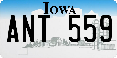 IA license plate ANT559