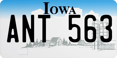 IA license plate ANT563