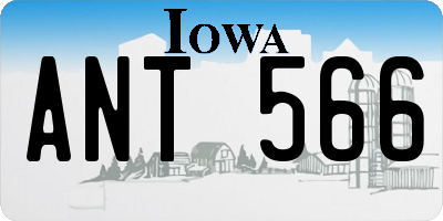 IA license plate ANT566