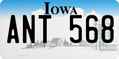 IA license plate ANT568