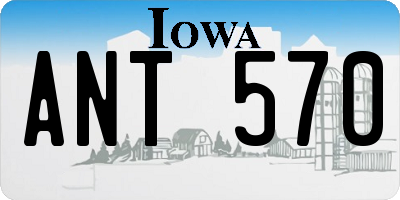 IA license plate ANT570