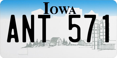IA license plate ANT571