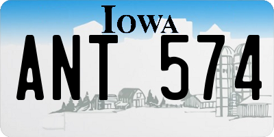 IA license plate ANT574
