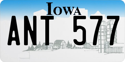 IA license plate ANT577