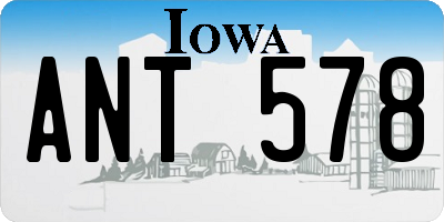 IA license plate ANT578
