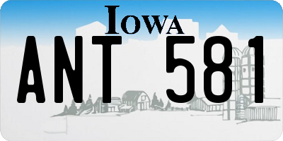 IA license plate ANT581