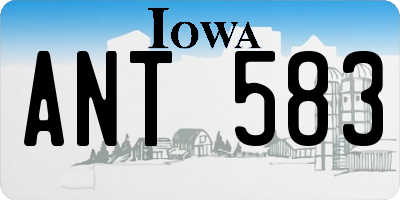 IA license plate ANT583
