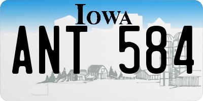 IA license plate ANT584