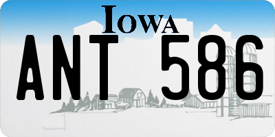 IA license plate ANT586