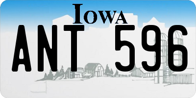 IA license plate ANT596