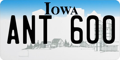 IA license plate ANT600