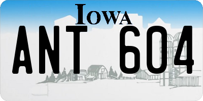 IA license plate ANT604