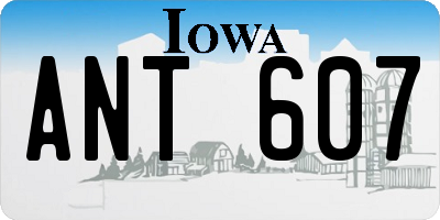 IA license plate ANT607