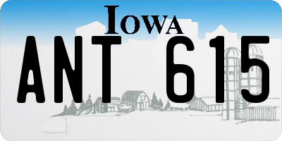 IA license plate ANT615