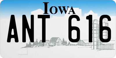 IA license plate ANT616