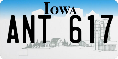 IA license plate ANT617