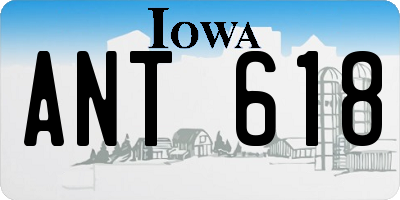 IA license plate ANT618