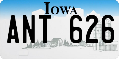 IA license plate ANT626