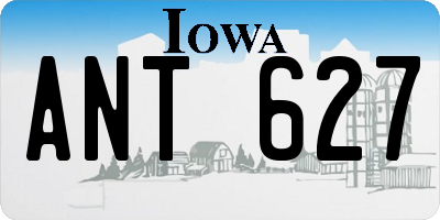 IA license plate ANT627