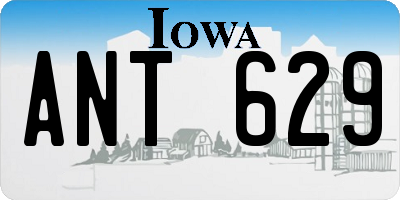 IA license plate ANT629